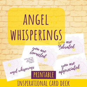 SUSURROS DE ÁNGELES, baraja de cartas inspiradoras, cartas de ángeles, regalo relajante para personas empáticas, ritual matutino de apoyo, regalo estimulante imprimible