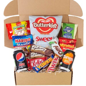 Boîte à collation britannique personnalisable, Anniversaire, Cadeaux, Royaume-Uni, Bonbons acidulés, Bonbons internationaux et chocolat, Boissons, DIY, Bonbons