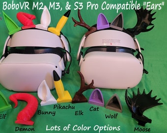 Accesorios para auriculares: orejas de gato, lobo, diablo, conejo, alce, elfo, Pikachu o demonio (o cualquier otra cosa) - BoboVR M2, M3 y S3 Pro probados