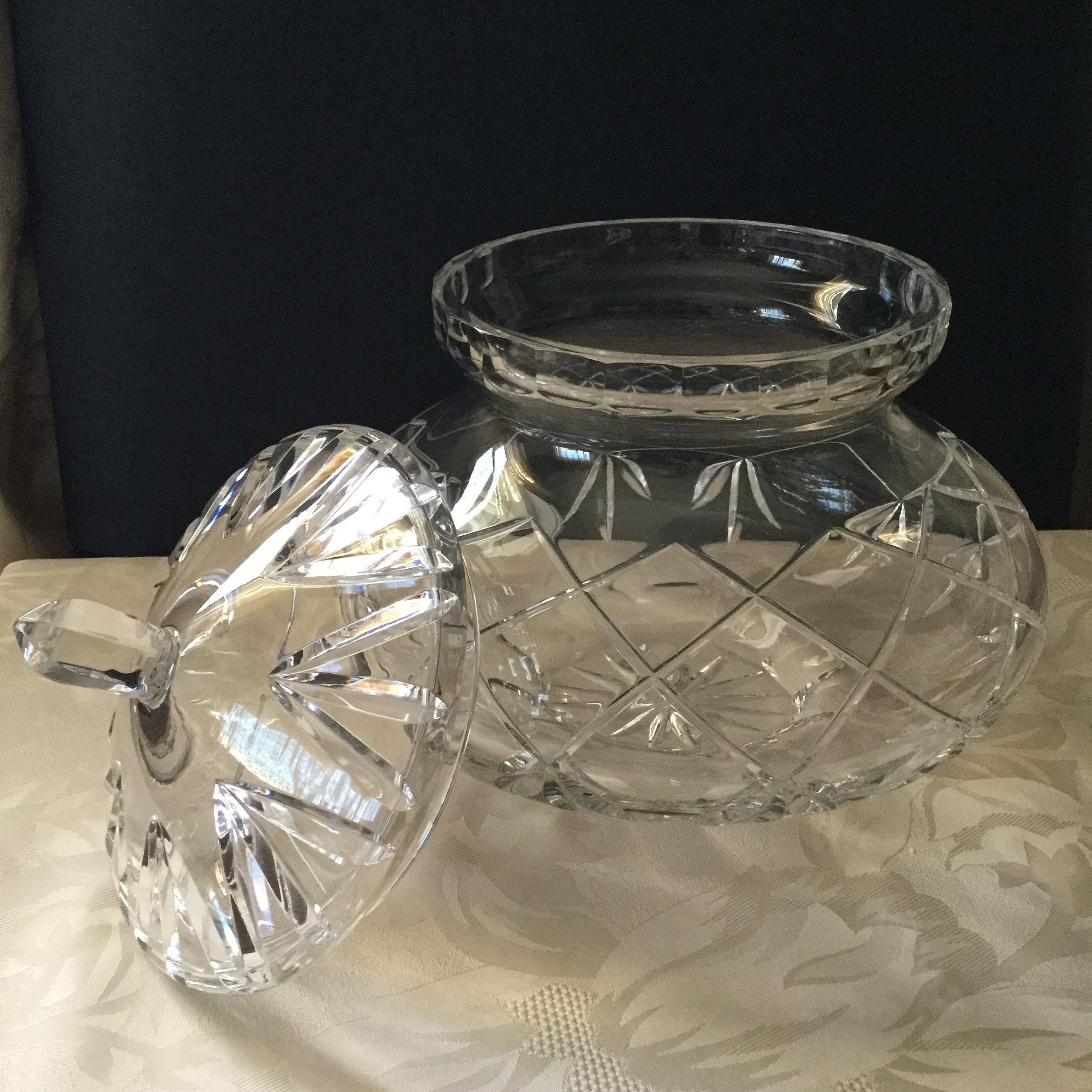 Bonbonnière boho crystal pot with lid Etsy