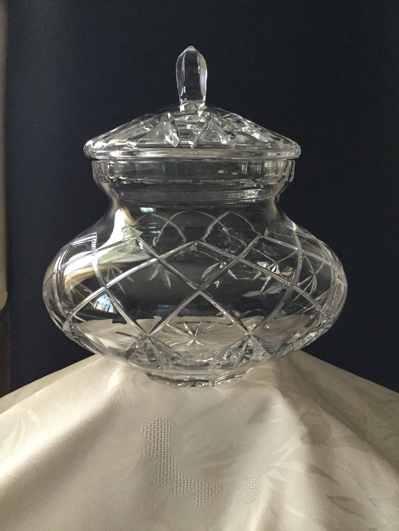 Bonbonnière boho crystal pot with lid Etsy