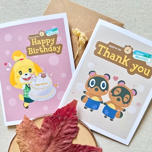 Animal Crossing Grußkarte | Geburtstagskarte | Danke-Karte |
