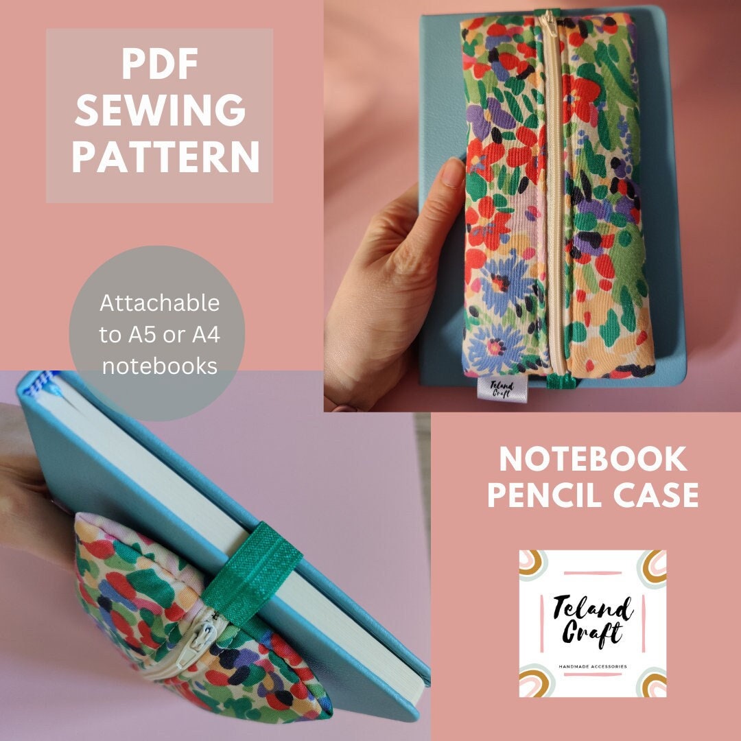 Notebook Pencil Case PDF Sewing Pattern Instant Download Elastic Size Notebook Pencil Case PDF Sewing Pattern Instant Download Elastic Size
