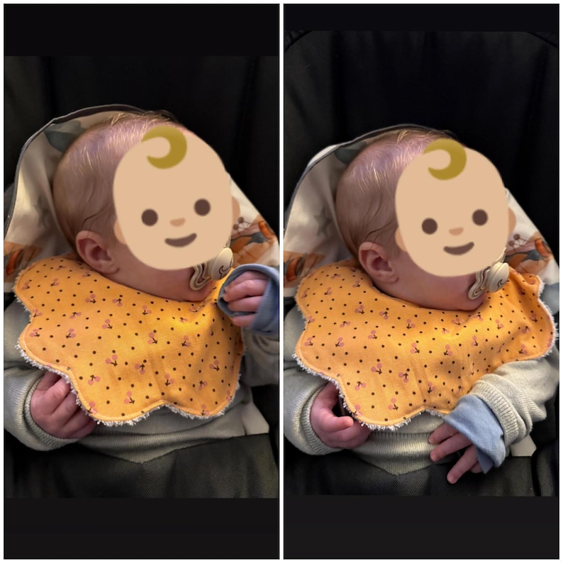 Newborn Scalloped Baby Bib Pattern - 0 to 6 Months - PDF Sewing Pattern with Tutorial image 2