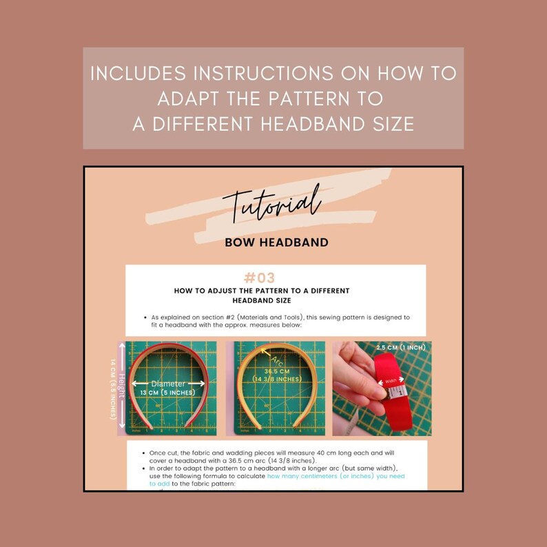 Head Bow Pattern Bow Headband PDF Sewing Pattern - Instant Download - Adjustable to ...