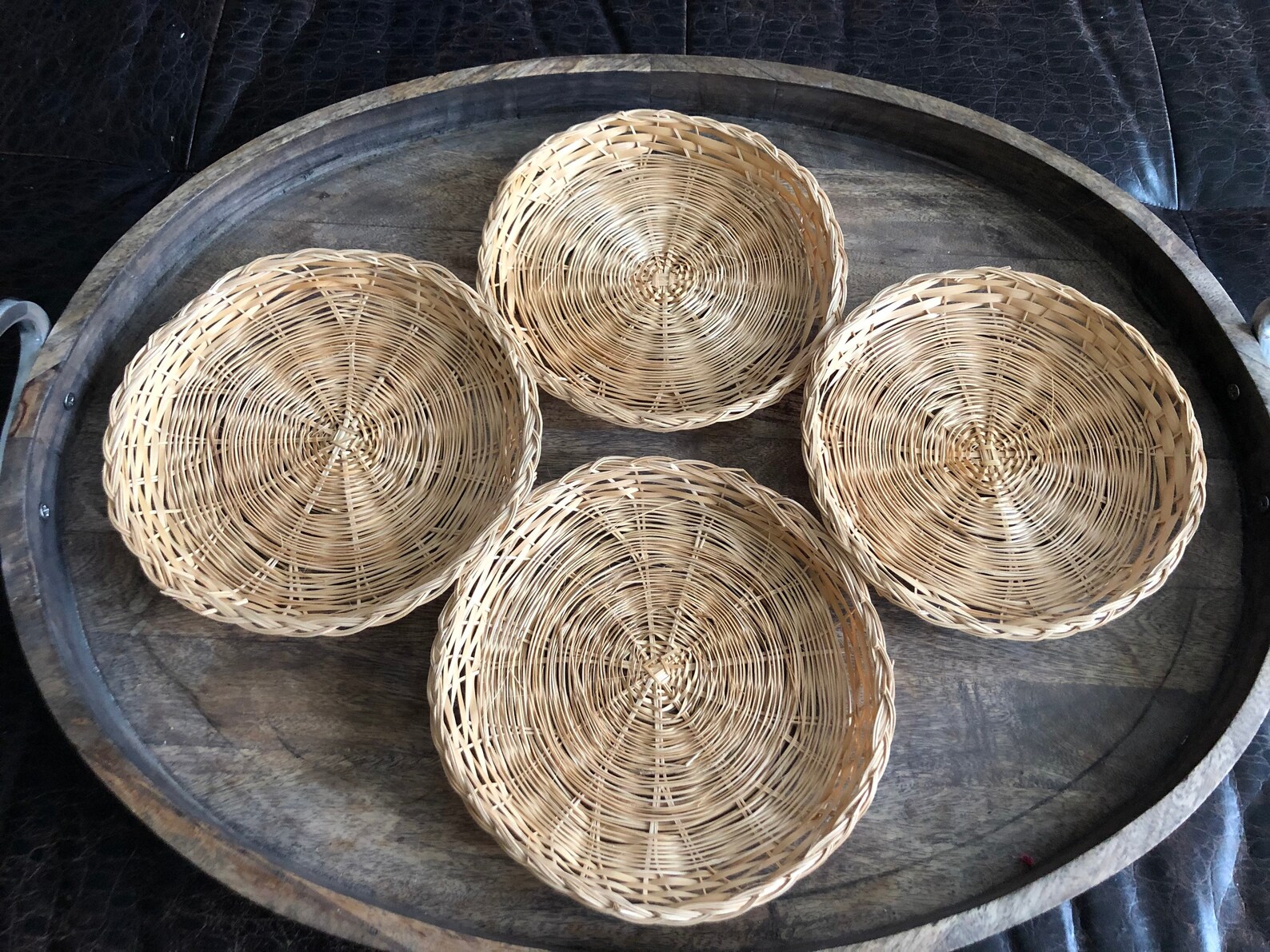Vintage Wicker Paper Plate Holders Boho Wicker Wall Decor. Etsy