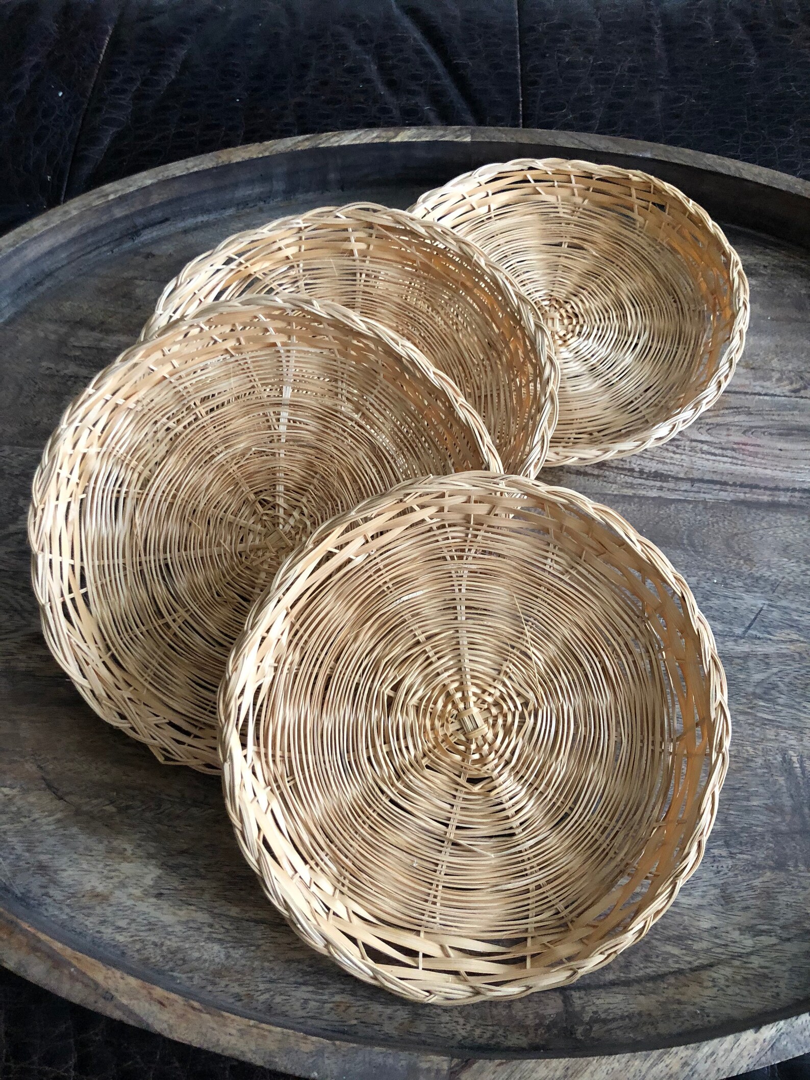 Vintage Wicker Paper Plate Holders Boho Wicker Wall Decor. Etsy