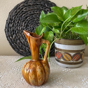 Mid Century Drip Glaze Pitcher/Vase.