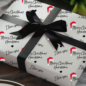 Carta da regalo natalizia per fidanzato e cartellino regalo per lui nel Regno Unito, fogli di carta da regalo natalizia per fidanzato/marito
