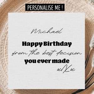 Carte d'anniversaire pour petit ami/mari/finance,Carte de partenaire personnalisée,Cadeau pour lui,Carte pour conjoint,Partenaire de vie,Carte « Love you » - De la part d'une petite amie