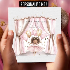 Carte d'anniversaire personnalisée princesse ballerine, petite fille spéciale, carte d'anniversaire pour enfants-fille/petite-fille/nièce/soeur/meilleure amie