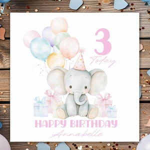 Carte d'anniversaire personnalisée pour enfant, 1er, 2e, 3e, 4e, 5e, 6e, 7, 8e, 9e, 10e, carte pour enfant fille, petite-fille, soeur, nièce, amie