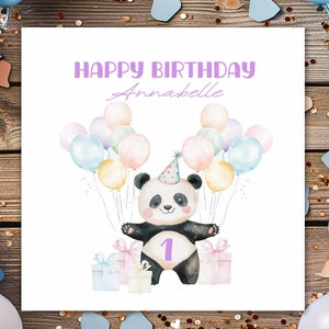 Tarjeta de cumpleaños para niños personalizada para CUALQUIER edad, 1.º, 2.º, 3.º, 4.º, 5.º, 6.º, 7.º, 8.º, 9.º, 10.º Tarjeta para niños: hija, nieta, hermana, sobrina, amiga.