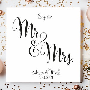Tarjeta de felicitación personalizada para el día de su boda, tarjeta de felicitación para los novios, tarjeta para el señor y la señora, tarjeta de celebración de matrimonio, tarjeta para recién casados