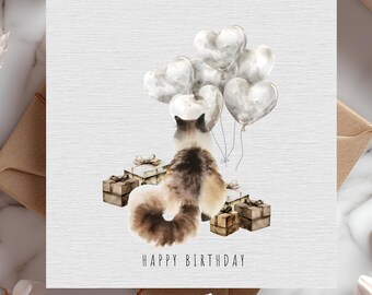 Cat birthday card for her, Personalised birthday card for cat lovers,  Birthday card for Cat owners - Daughter, Sister, Niece, Best Friend