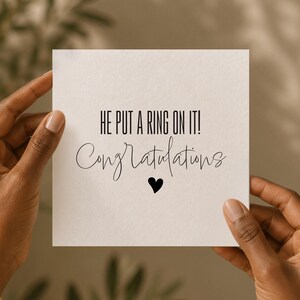 He put a ring on it, Best friend engagement card, congratulations on your engagement, you're engaged card, Bestie engagement card