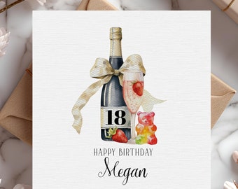 Personalised 18th Birthday Card for her, Happy 18th Birthday Card, 18 Today, Eighteen milestone card - Best Friend, Daughter, Sister, Niece