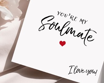 Anniversary card for husband, Anniversary card for boyfriend, gift for him, boyfriend card, soulmate card, love you card, valententines card
