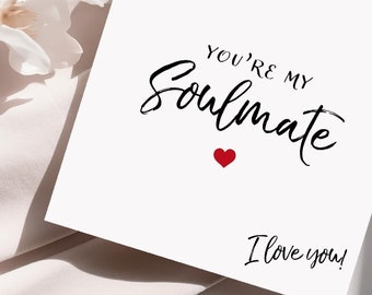 Gepersonaliseerde soulmate Valentijnsdagkaart, valentijnskaarten vriend, valentijnskaarten vriendin, valentijnskaarten echtgenoot, valentijnskaarten vrouw, financiën