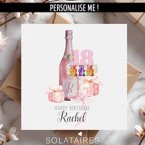 Biglietto di auguri personalizzato per il 18° compleanno rosa per lei, biglietto di auguri per il 18° compleanno, 18 oggi, biglietto per il traguardo dei diciotto anni - amica, figlia, sorella, nipote