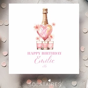 Carte personnalisée 30e anniversaire pour elle, carte joyeux 30e anniversaire, carte 30e anniversaire rose pour fille, nièce, petite-fille, sœur, amie