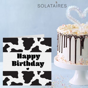 Tarjeta de feliz cumpleaños para ella, tarjeta Animal Print, tarjeta de cumpleaños Bestie, tarjeta de cumpleaños de mejor amigo: estampado de vaca/estampado de leopardo/estampado de serpiente/estampado de cebra