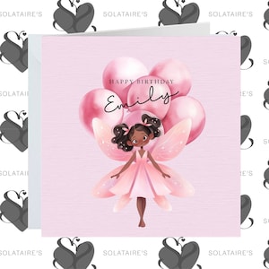 Carte d'anniversaire personnalisée fée magique rose, spéciale petite fille, anniversaire fille, cadeau pour fille-fille/soeur/nièce/petite-fille/amie
