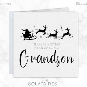 Feliz Navidad a una increíble tarjeta de nieto, tarjeta de Navidad nieto, tarjeta de Navidad para nieto, tarjeta de Navidad de nieto, niño especial