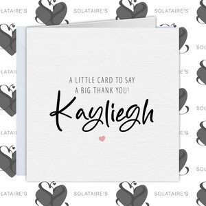 Gepersonaliseerde bedankkaart, een klein kaartje om een grote bedankkaart te zeggen, vriend bedankkaart, beste vriend kaart, Bestie kaart, gepersonaliseerde geschenken