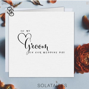 À mon marié sur notre carte du jour du mariage au Royaume-Uni, carte spéciale pour le marié, carte du jour du mariage pour le marié, carte simple et élégante, carte d'amour pour le marié