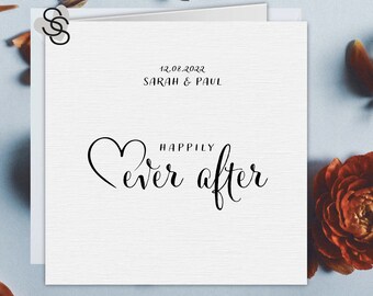 Tarjeta de boda personalizada para los novios, regalo del día de la boda, yerno y nuera, tarjeta feliz para siempre, tarjeta para pareja, tarjeta de matrimonio