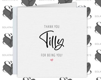 Carte de remerciement personnalisée, Merci d'être vous, Carte de remerciement d'un ami, Carte du meilleur ami, Carte du meilleur ami, Cadeaux personnalisés, Carte pour elle