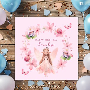 Personalisierte rosa zauberhafte Fee Geburtstagskarte, besonderes kleines Mädchen, Geburtstagskind, Geschenk für Mädchen-Tochter/Schwester/Nichte/Enkelin/Freundin