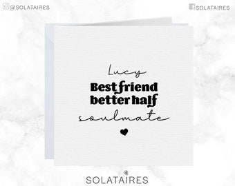 Card for boyfriend,Card for girlfriend,Personalised soulmate card, Anniversary card husband/wife,Love you card,Best friend birthday card