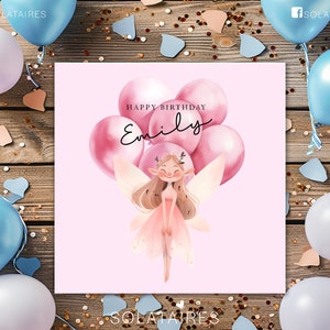 Biglietto di compleanno personalizzato fata magica rosa, bambina speciale, ragazza di compleanno, regalo per ragazze-figlia/sorella/nipote/nipote/amica