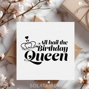 Tarjeta de cumpleaños Queen, tarjeta de cumpleaños personalizada para ella, tarjeta de cumpleaños Bestie, tarjeta de cumpleaños divertida de mejor amigo - Papel de regalo a juego