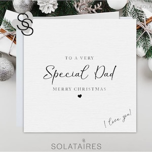 Biglietto di buon Natale per papà, ti amo Biglietto di Natale per papà, Biglietto di Natale per papà, Biglietto di lusso semplice, Papà Natale, Biglietto di Natale per i genitori, Papà speciale