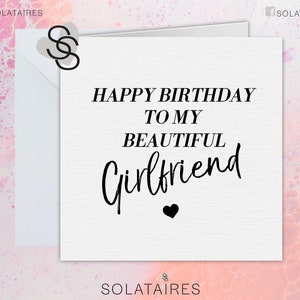Girlfriend Birthday Card For Her Uk, Beautiful Girlfriend Birthday Card, Birthday Girl, Simple Cute Greeting Card, Love you Birthday Card