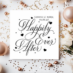Biglietto di nozze personalizzato per la sposa e lo sposo, regalo del giorno del matrimonio, figlio e nuora, biglietto per sempre felici e contenti, biglietto per coppia, biglietto di matrimonio