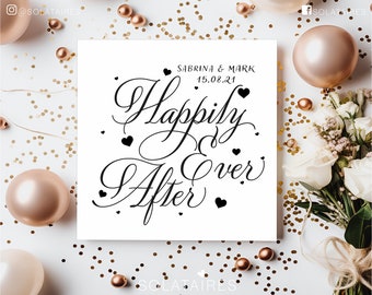 Tarjeta de boda personalizada para novios, regalo de boda, yerno y nuera, tarjeta de felices para siempre, tarjeta para pareja, tarjeta de matrimonio.
