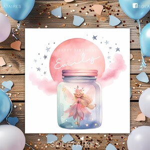 Biglietto di compleanno personalizzato fata magica rosa, bambina speciale, ragazza di compleanno, regalo per ragazze-figlia/sorella/nipote/nipote/amica