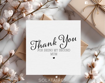 Mothers day Card from daughter, Card for mum, Second Mum Thank You Card, Step mum card, From daughter, Mothers Day Gift, Mum Birthday card