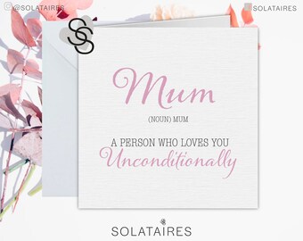 Happy Mothers Day Card for second mum UK,Mothers day card mummy,Mothers Day card for step daughter,Love you unconditionally Mothers Day card