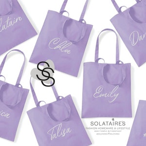 Sac fourre-tout personnalisé pour femme, Royaume-Uni, 100 % coton, sac fourre-tout, sac réutilisable, sac à bandoulière pour femme, cabas lilas, cadeau pour un ami, cartable