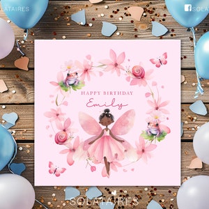 Biglietto di compleanno personalizzato fata magica rosa, bambina speciale, ragazza di compleanno, regalo per ragazze-figlia/sorella/nipote/nipote/amica