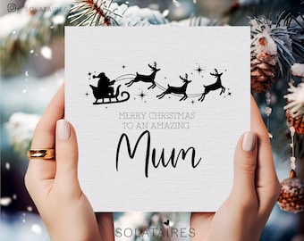 Frohe Weihnachten an eine erstaunliche Mama Karte, Weihnachtskarte Mama, Luxus-Weihnachtskarte für Mama, Weihnachtskarte für Mama, für Sie Karte