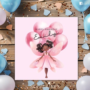 Biglietto di compleanno personalizzato fata magica rosa, bambina speciale, ragazza di compleanno, regalo per ragazze-figlia/sorella/nipote/nipote/amica
