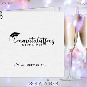 Tarjeta de graduación personalizada, tarjeta de felicitación de graduación del Reino Unido, tarjeta "Lo lograste", tarjeta de felicitación, tarjeta de felicitación por el título, tarjeta de celebración