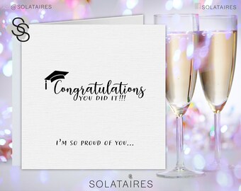 Personalised Graduation Card,Congratulations Graduation Card Uk,You did it card,Congrats greeting card,Degree congrats card,Celebration Card