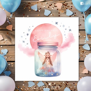 Biglietto di compleanno personalizzato fata magica rosa, bambina speciale, ragazza di compleanno, regalo per ragazze-figlia/sorella/nipote/nipote/amica